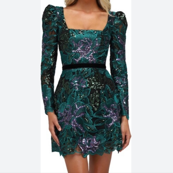 Helsi Dresses & Skirts - NEW HELSI ALICE FLORAL EMBROIDERED SEQUIN LONG SLEEVE COCTAIL DRESS. SIZE:SMALL